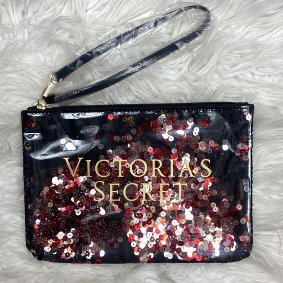 Victoria's Secret Handbags - Victoria’s Secret Limited Edition Zipper Cosmetic Clutch with Wristlet Handle